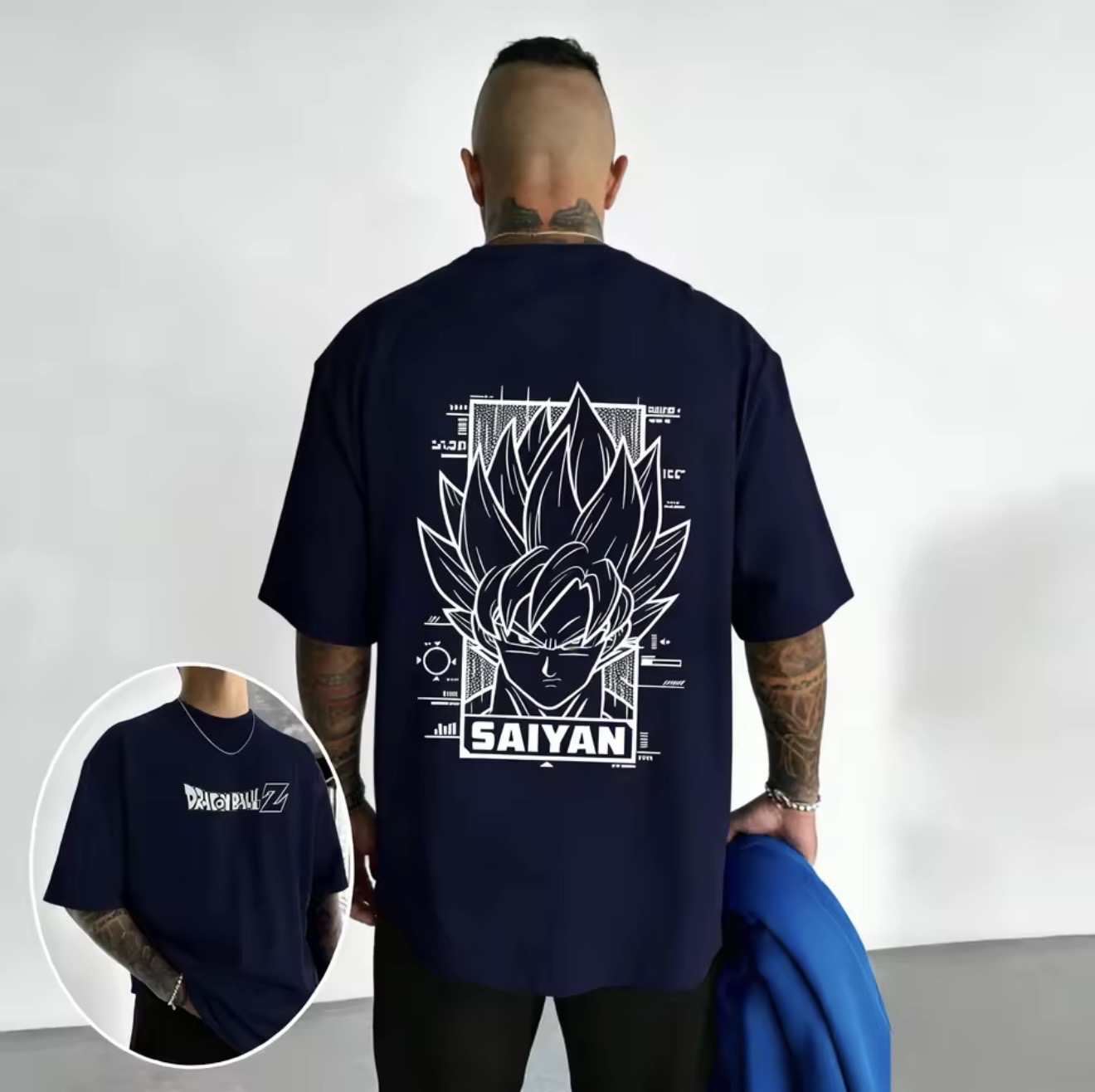 Saiyan Oversize Tee – Azul Marino