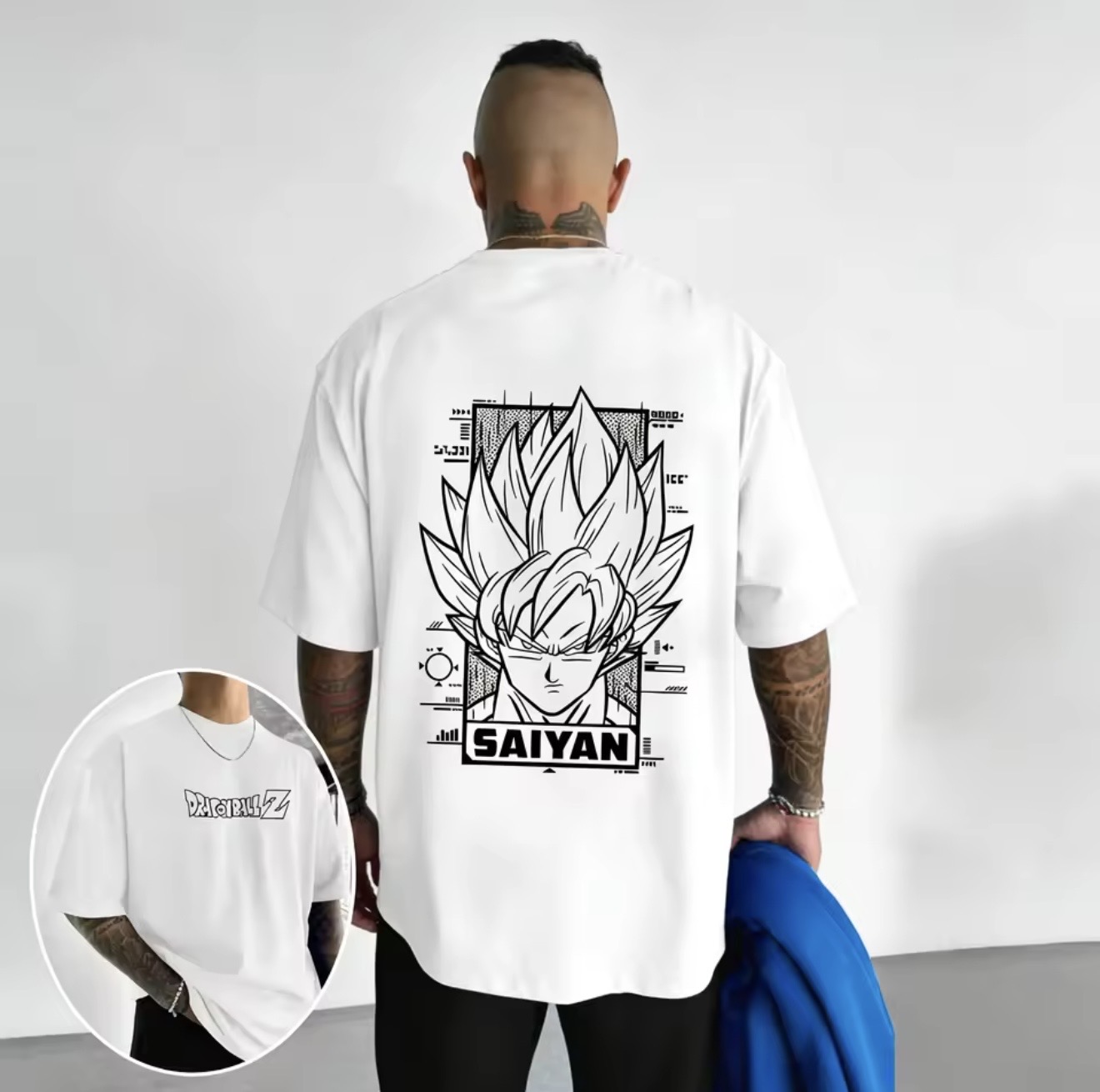 Saiyan Oversize Tee – Blanco