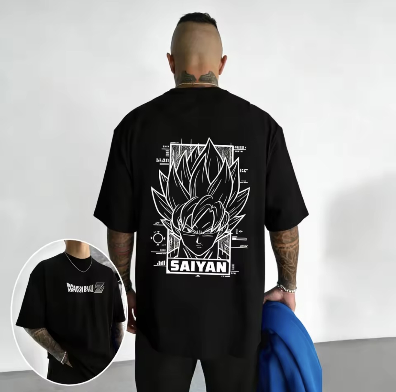 Saiyan Oversize Tee – Negro