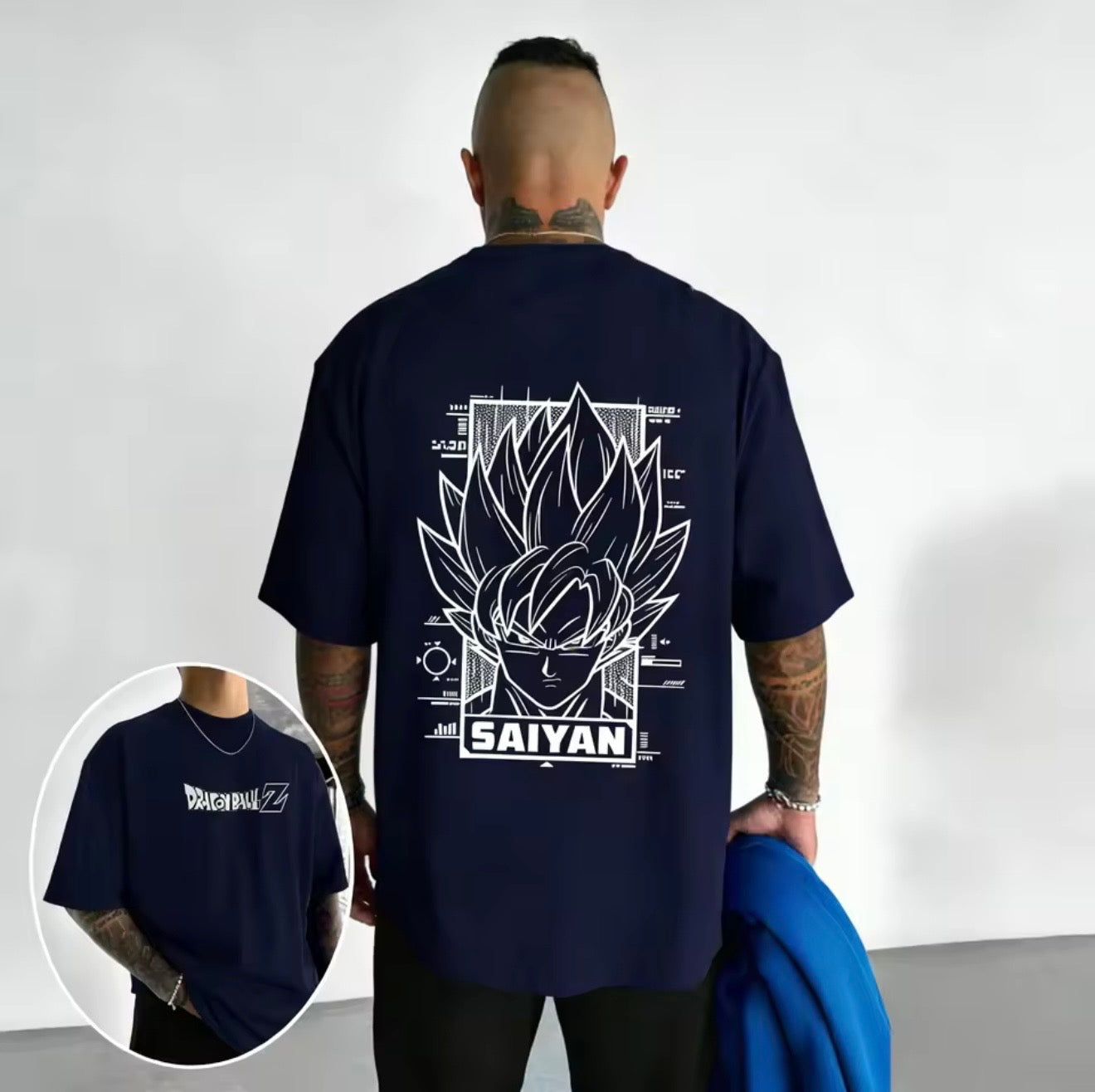 Saiyan Oversize Tee Azul Marino