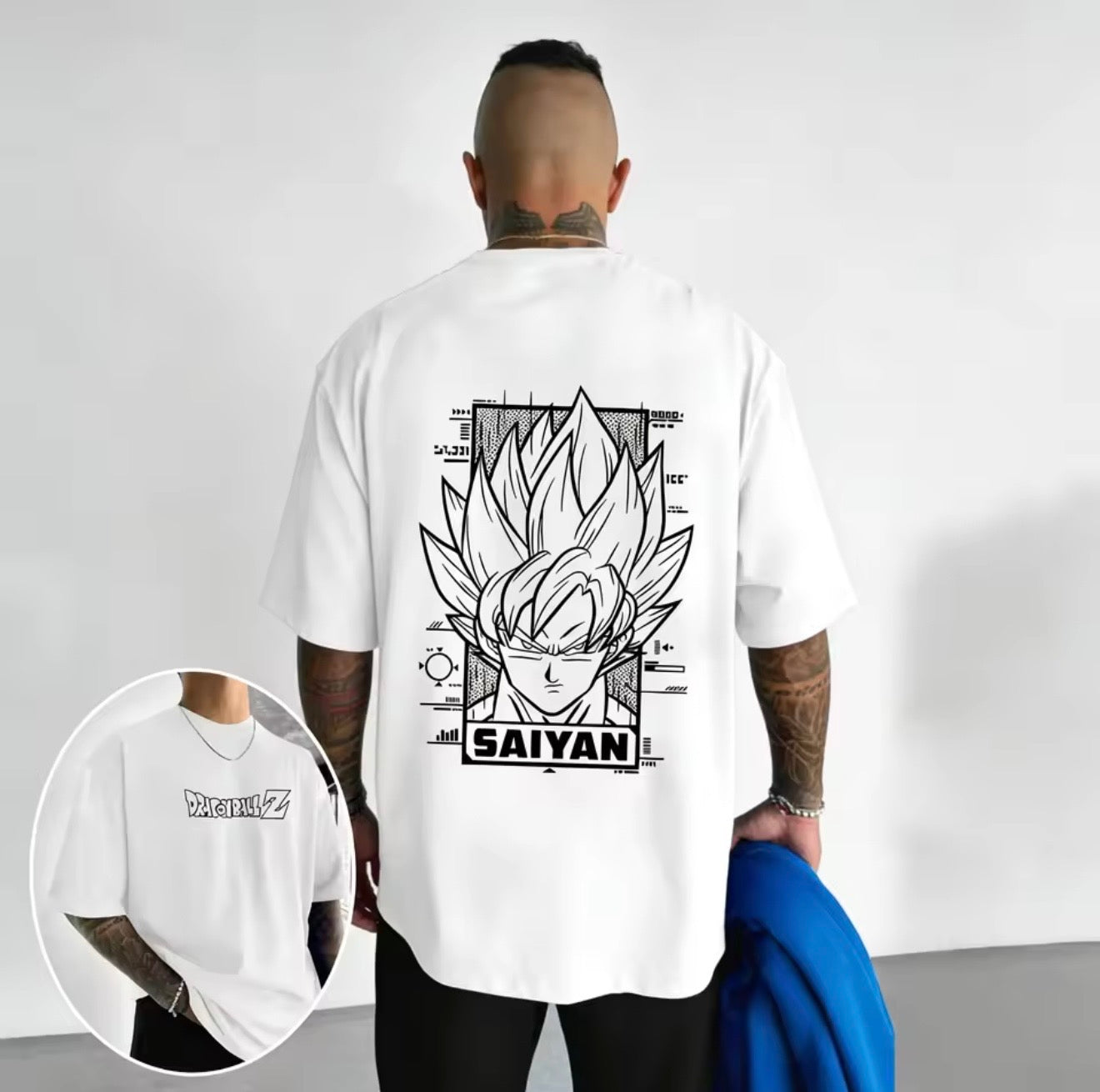 Saiyan Oversize Tee Blanco